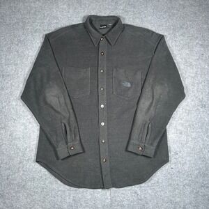 The North Face fleece buttoned jacket mens‎ large Charcoal Grey outdoor hiking